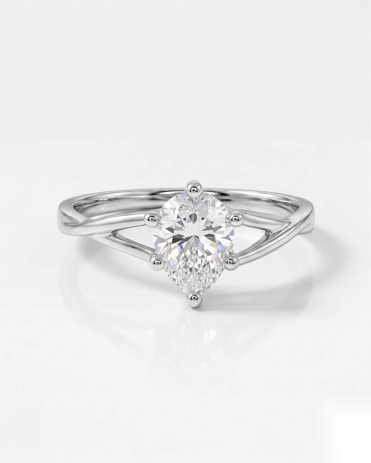 1 CT Pear Solitaire Moissanite Engagement Ring