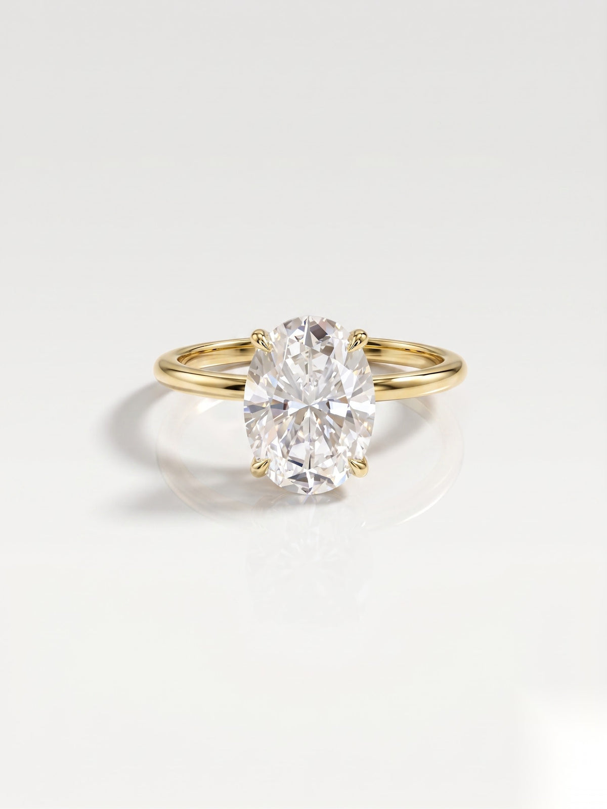3 CT Oval Hidden Halo & Dainty Pave Moissanite Engagement Ring