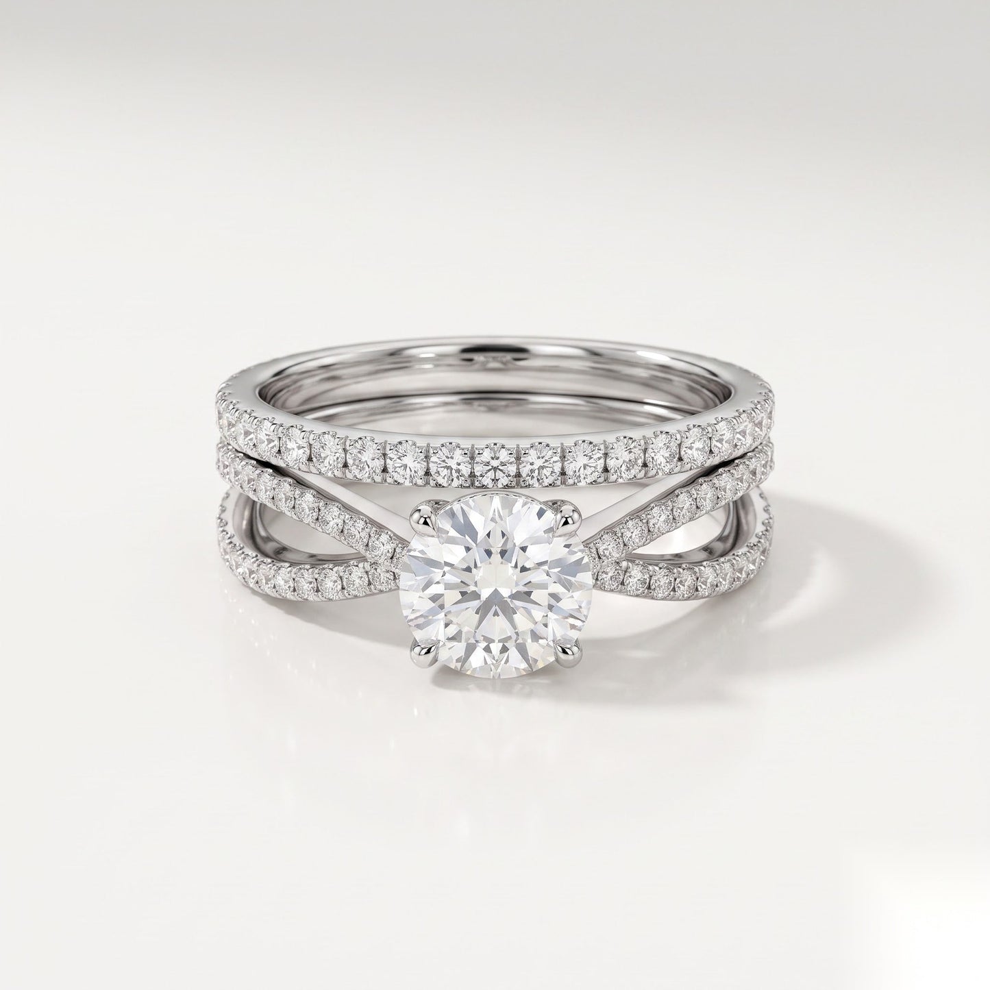 1.6 CT Emerald Cluster Moissanite Bridal Set