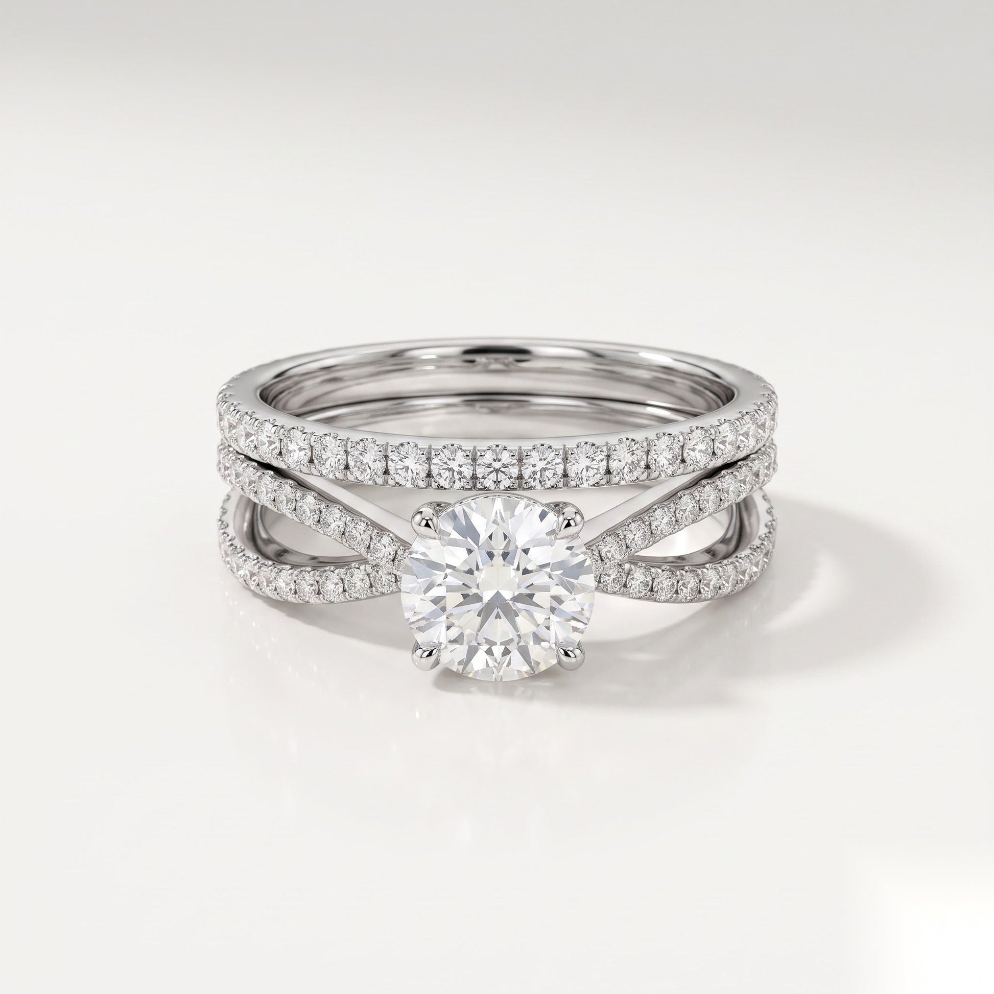 1.6 CT Emerald Cluster Moissanite Bridal Set