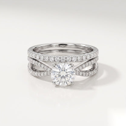 1.6 CT Emerald Cluster Moissanite Bridal Set