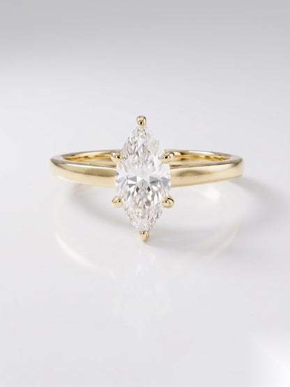 1 CT Marquise Solitaire Moissanite Engagement Ring