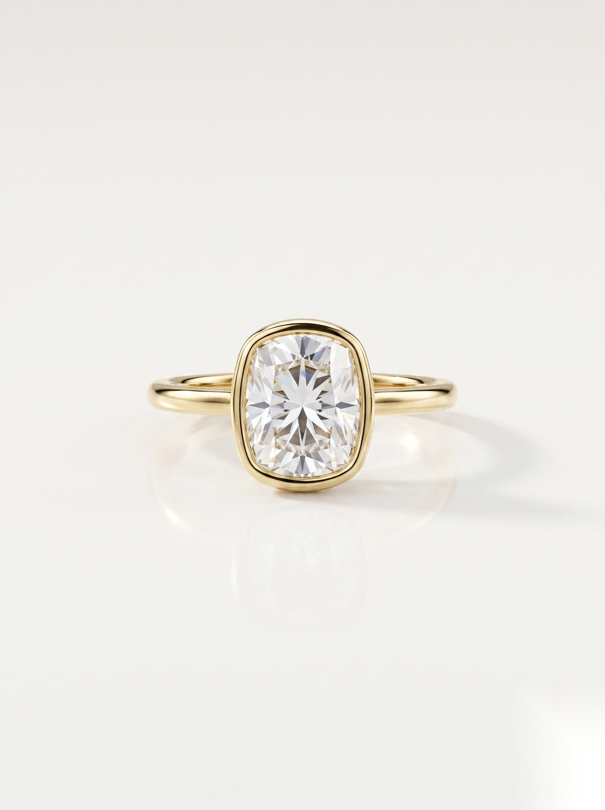2 CT Elongated Cushion Solitaire Moissanite Engagement Ring