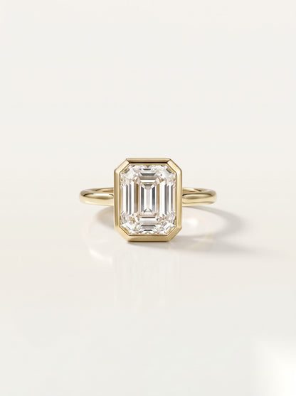 3 CT Emerald Solitaire Moissanite Engagement Ring