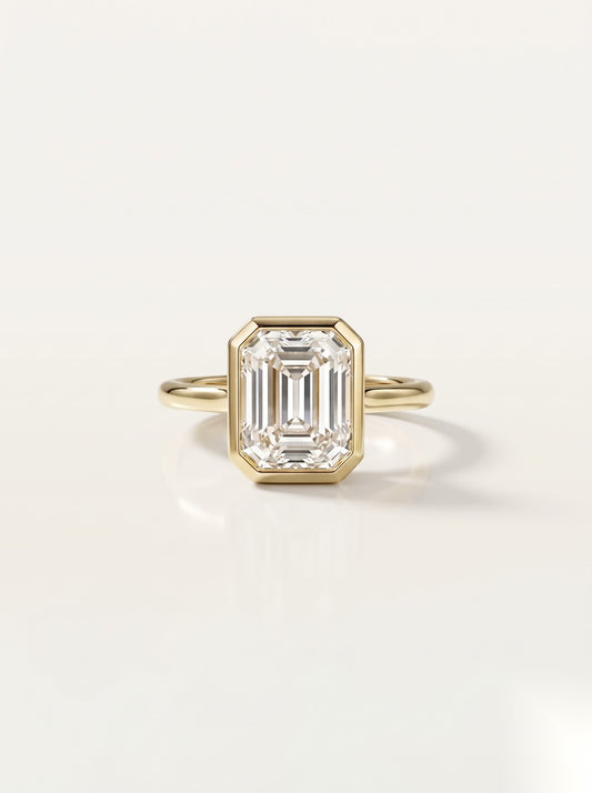 3 CT Emerald Solitaire Moissanite Engagement Ring
