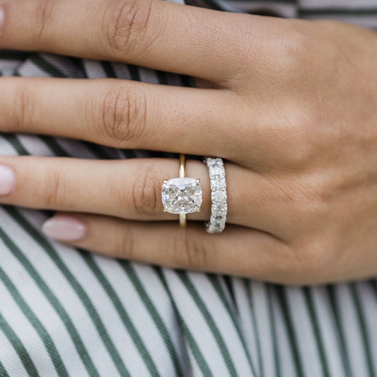 4.65 CT Elongated Cushion Solitaire Moissanite Engagement Ring