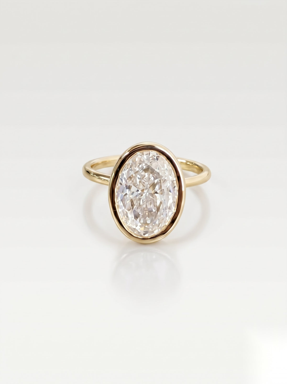 4 CT Oval Hidden Halo Moissanite Engagement Ring