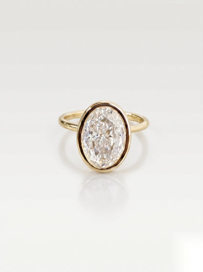4 CT Oval Hidden Halo Moissanite Engagement Ring