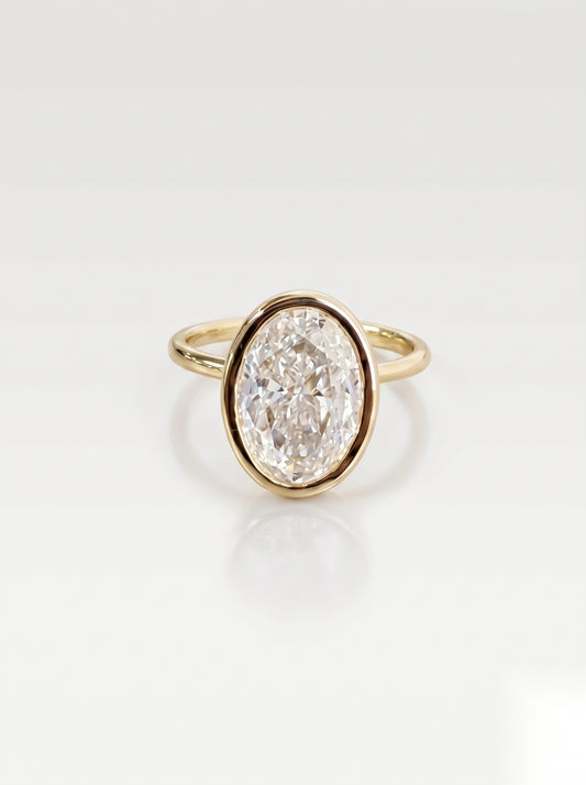 4 CT Oval Hidden Halo Moissanite Engagement Ring