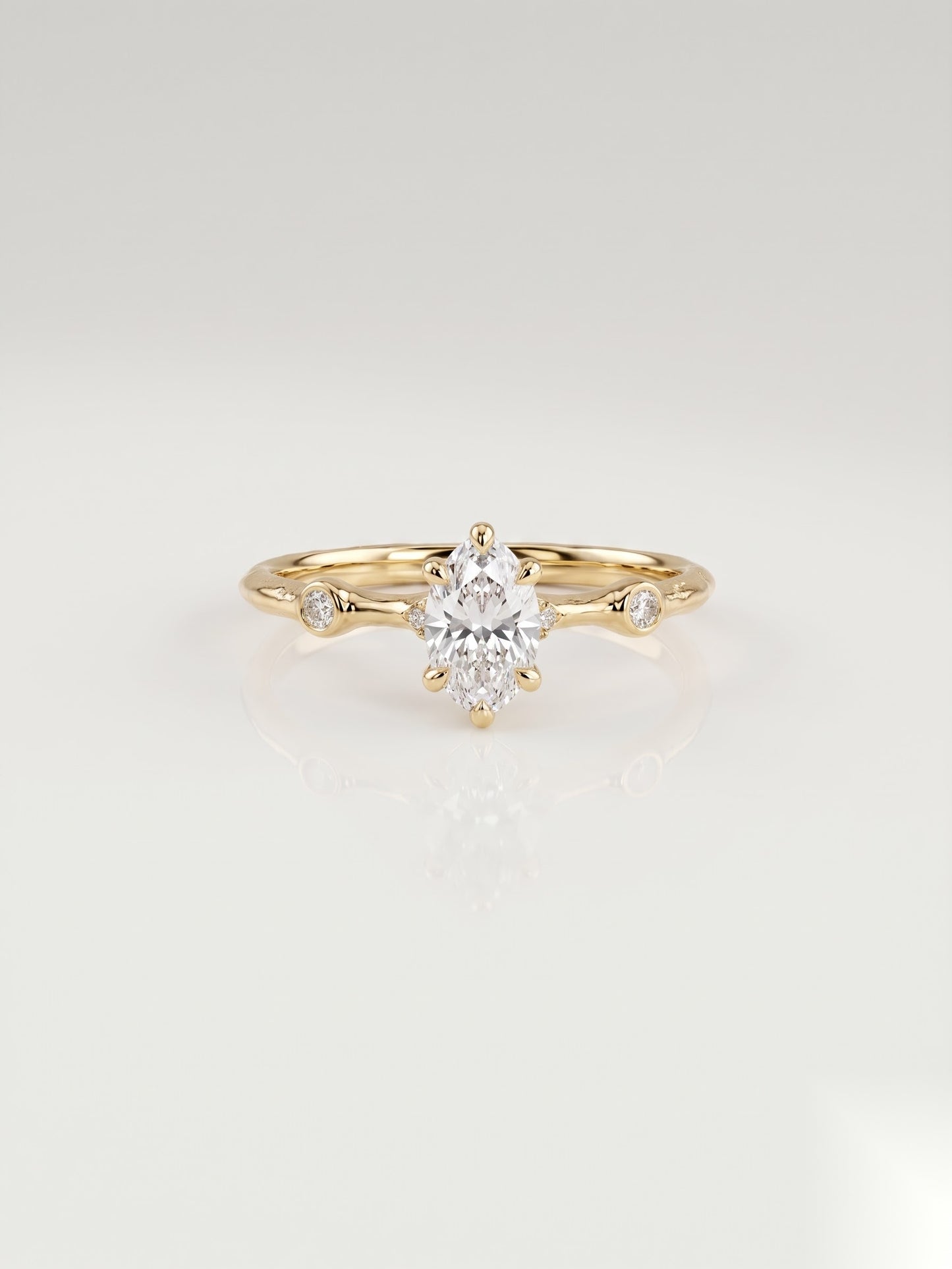 0.5 CT Oval Dainty Pave Moissanite Engagement Ring
