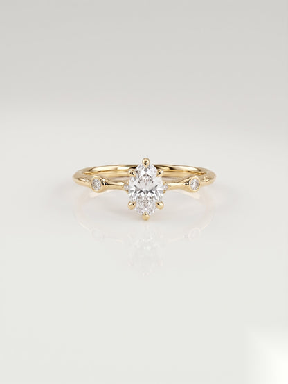 0.5 CT Oval Dainty Pave Moissanite Engagement Ring