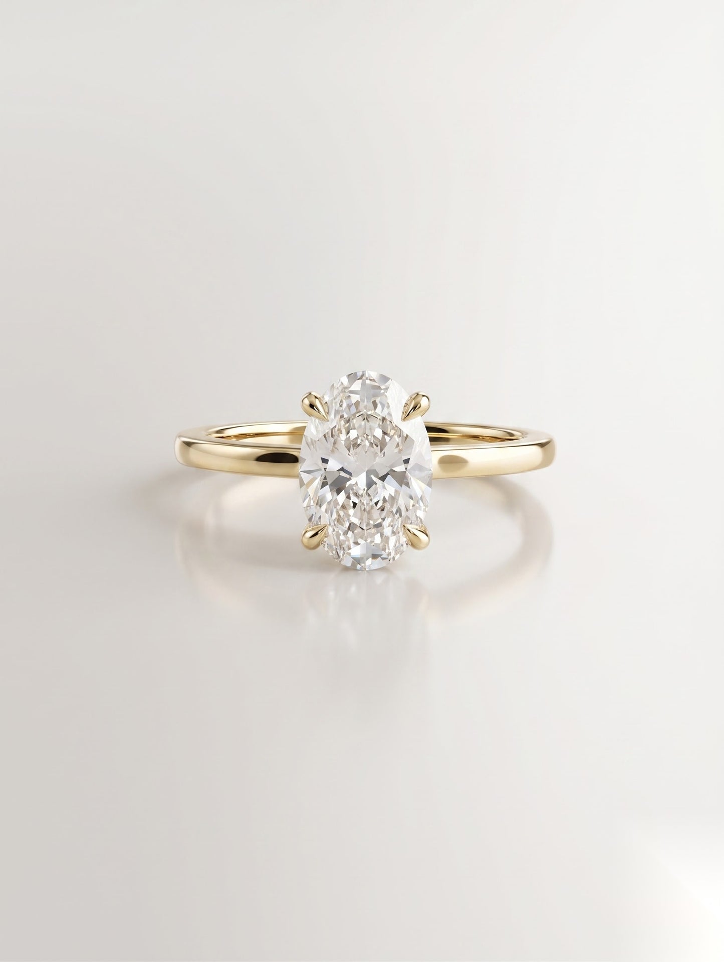 1.25 CT Oval Solitaire Moissanite Engagement Ring