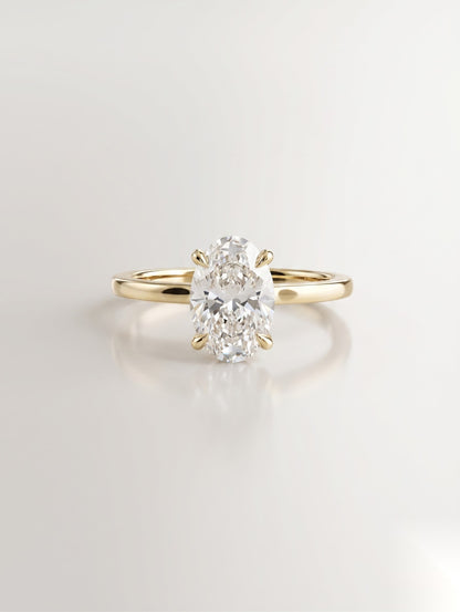 1.25 CT Oval Solitaire Moissanite Engagement Ring