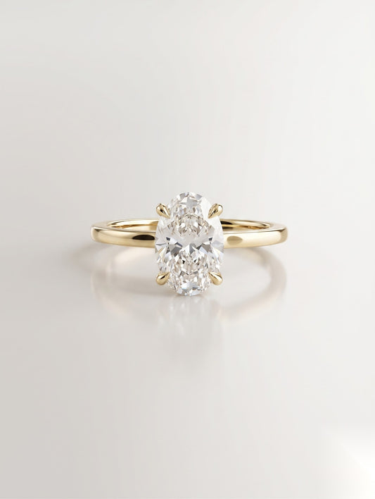 1.25 CT Oval Solitaire Moissanite Engagement Ring