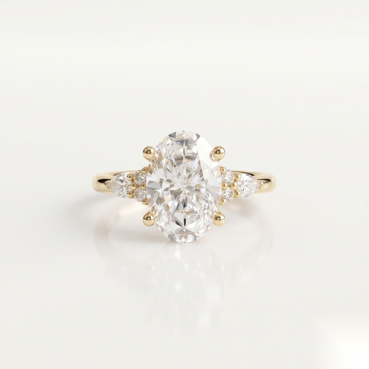 3 CT Oval Cluster Moissanite Engagement Ring