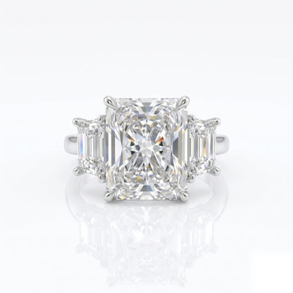 5 CT Radiant Three Stone Moissanite Engagement Ring