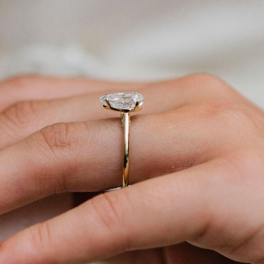 2.35 CT Pear Solitaire Moissanite Engagement Ring