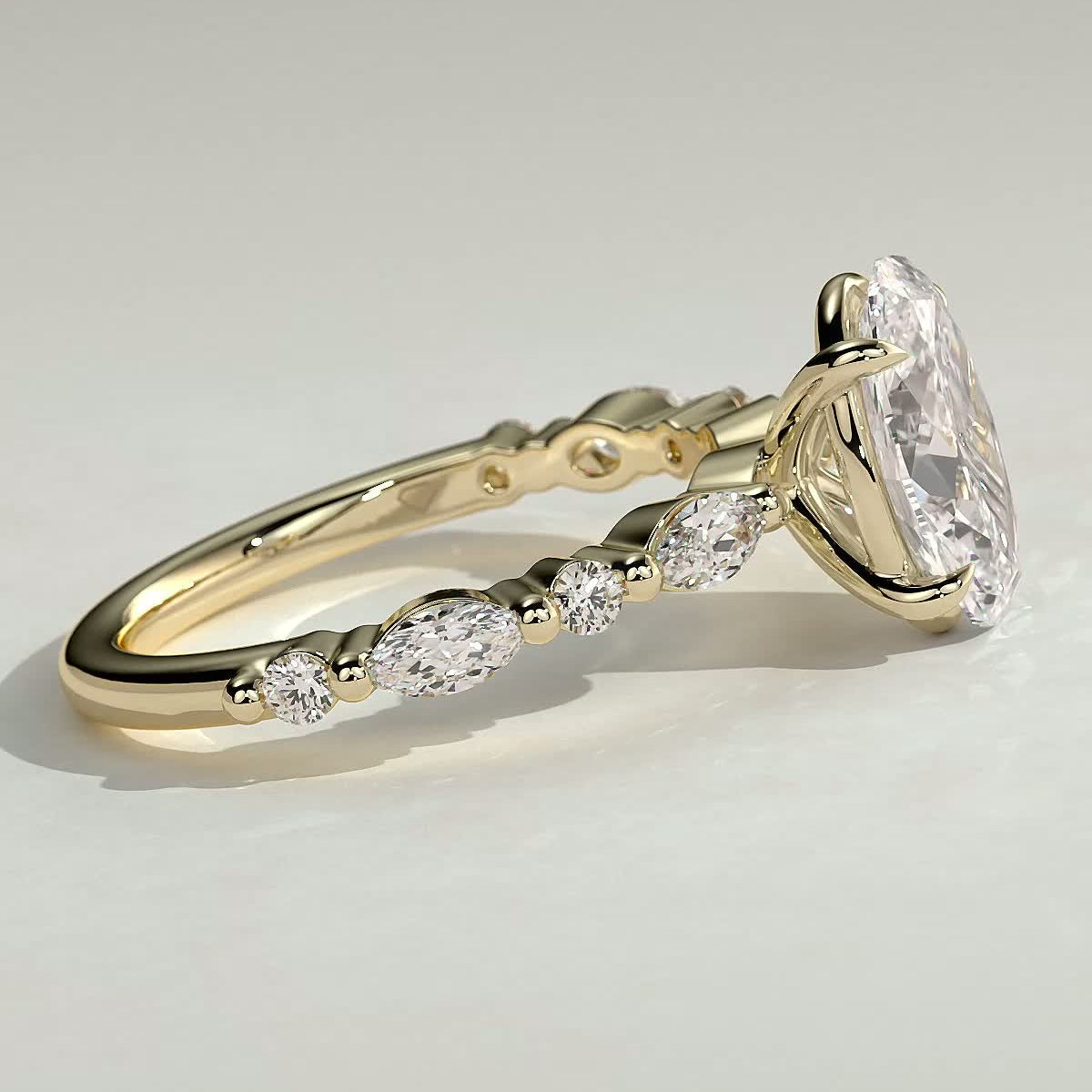 2 CT Oval Cluster Moissanite Engagement Ring