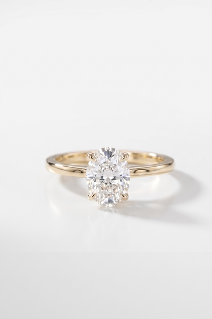 2 CT Oval Solitaire Moissanite Engagement Ring