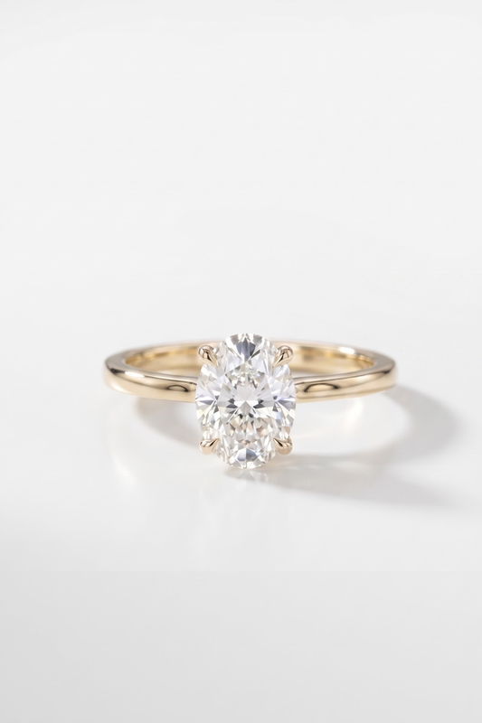2 CT Oval Solitaire Moissanite Engagement Ring