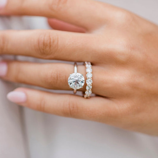 3 CT Round Solitaire Moissanite Engagement Ring