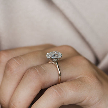 4.5 CT Pear Pave Moissanite Engagement Ring