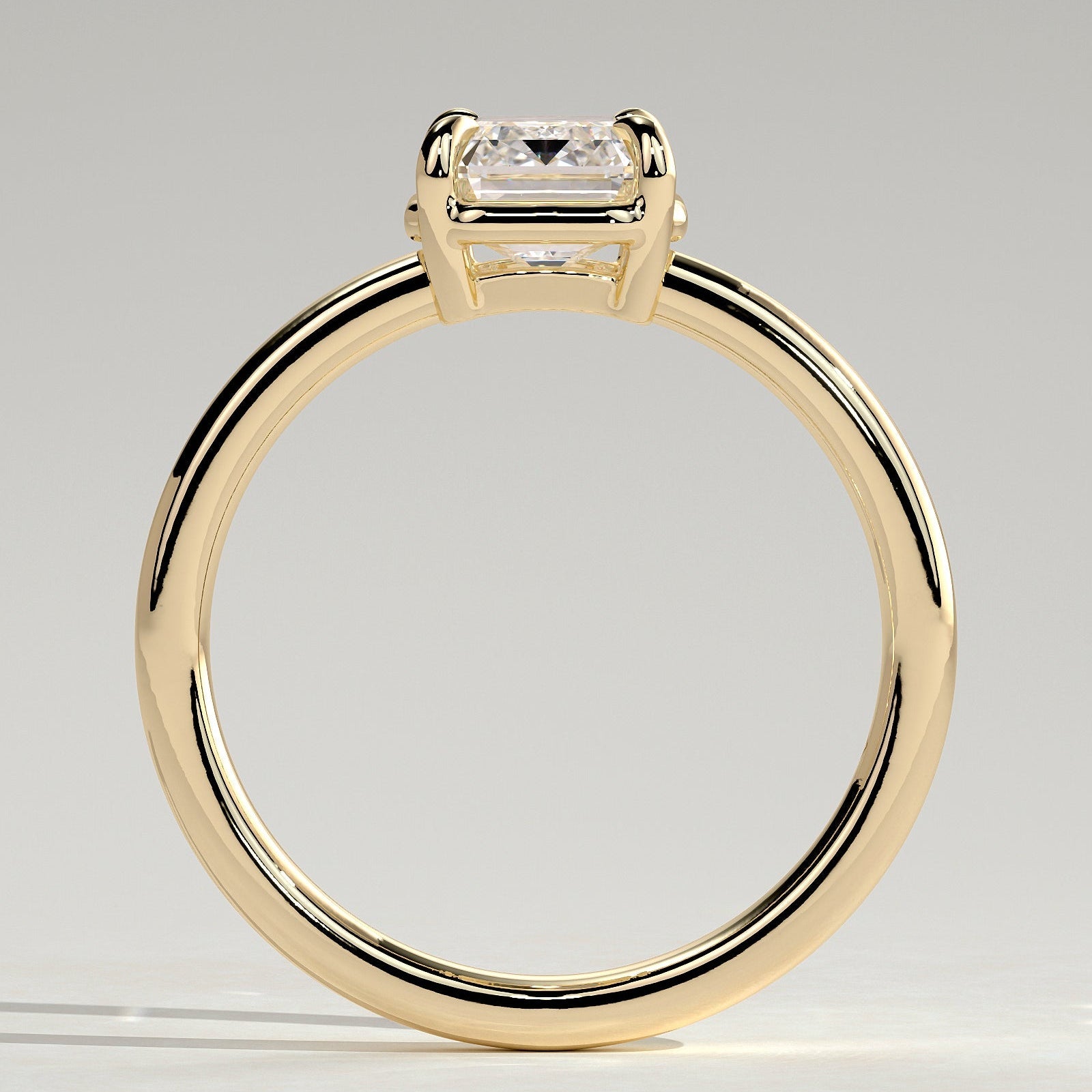 2 CT Emerald Bezel Solitaire Moissanite Engagement Ring