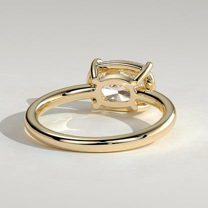 2 CT Elongated Cushion Solitaire Moissanite Engagement Ring