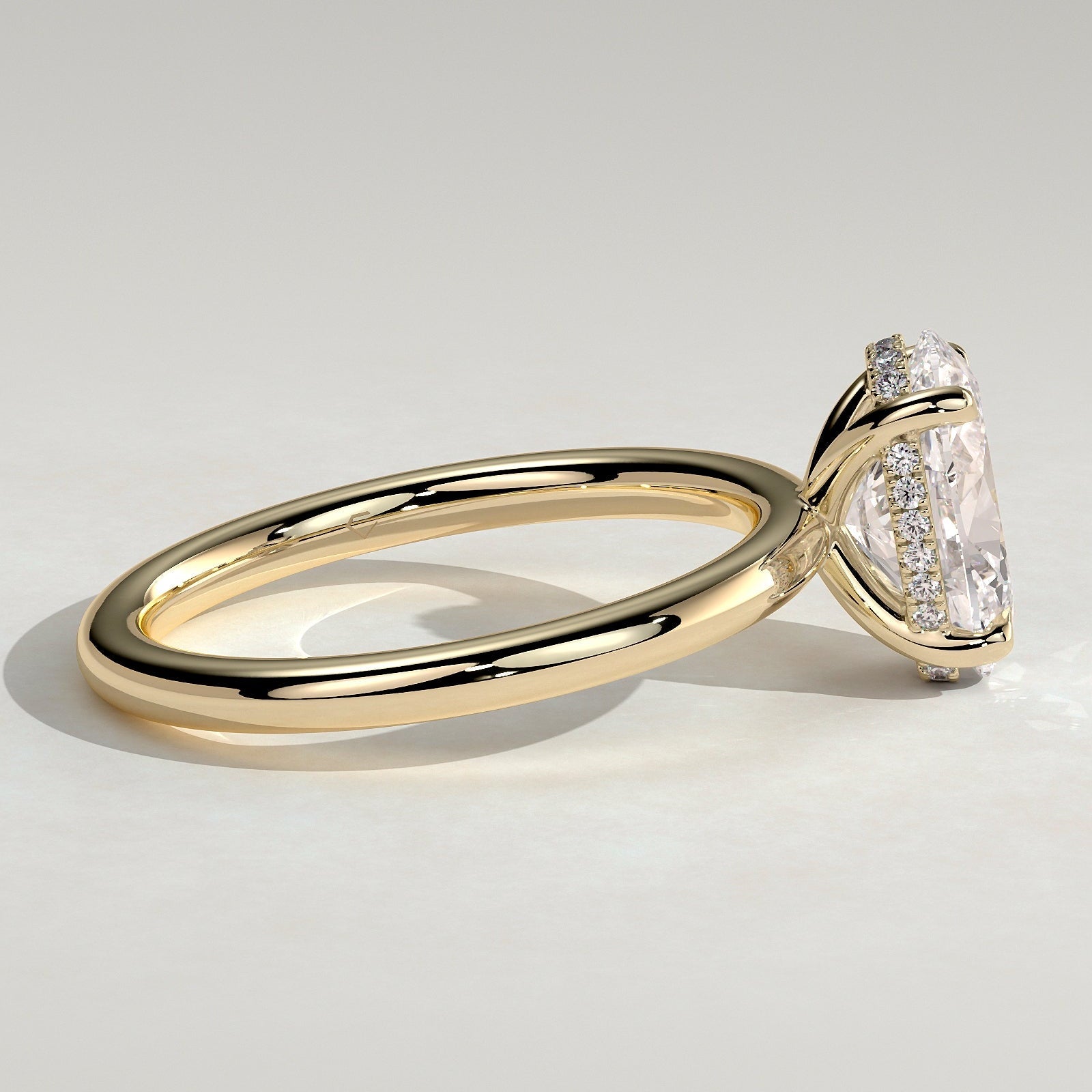 2 CT Oval Hidden Halo Moissanite Engagement Ring