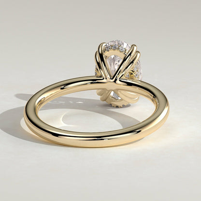 2 CT Oval Hidden Halo Moissanite Engagement Ring