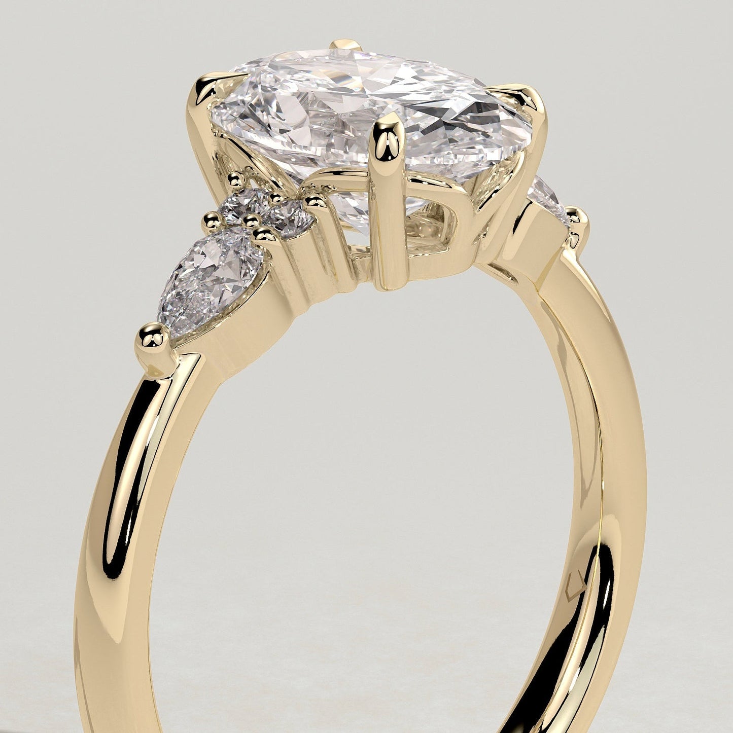 2 CT Oval Cluster Moissanite Engagement Ring