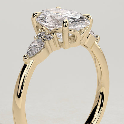 2 CT Oval Cluster Moissanite Engagement Ring