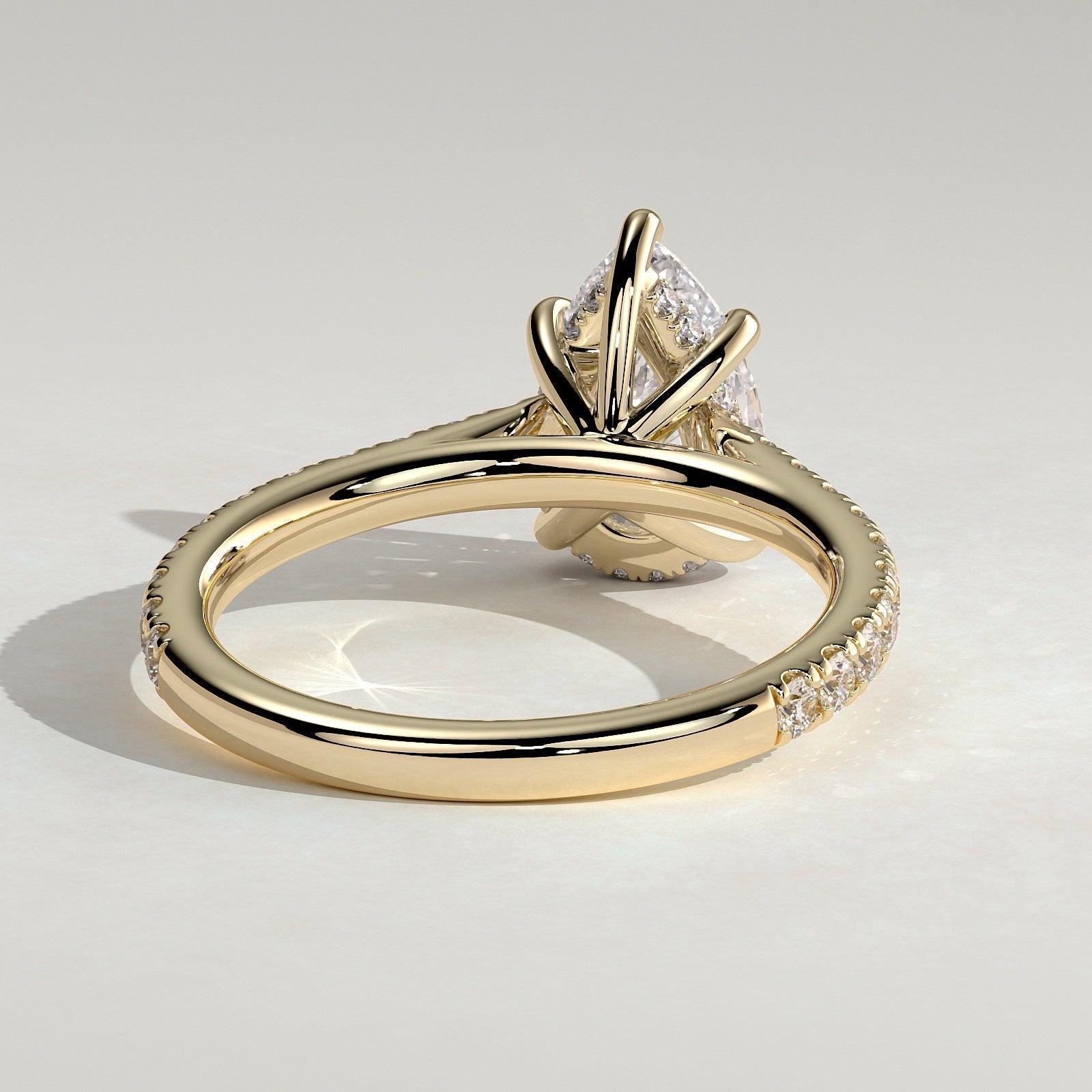 2 CT Pear Pave Moissanite Engagement Ring