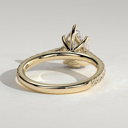 2 CT Pear Pave Moissanite Engagement Ring