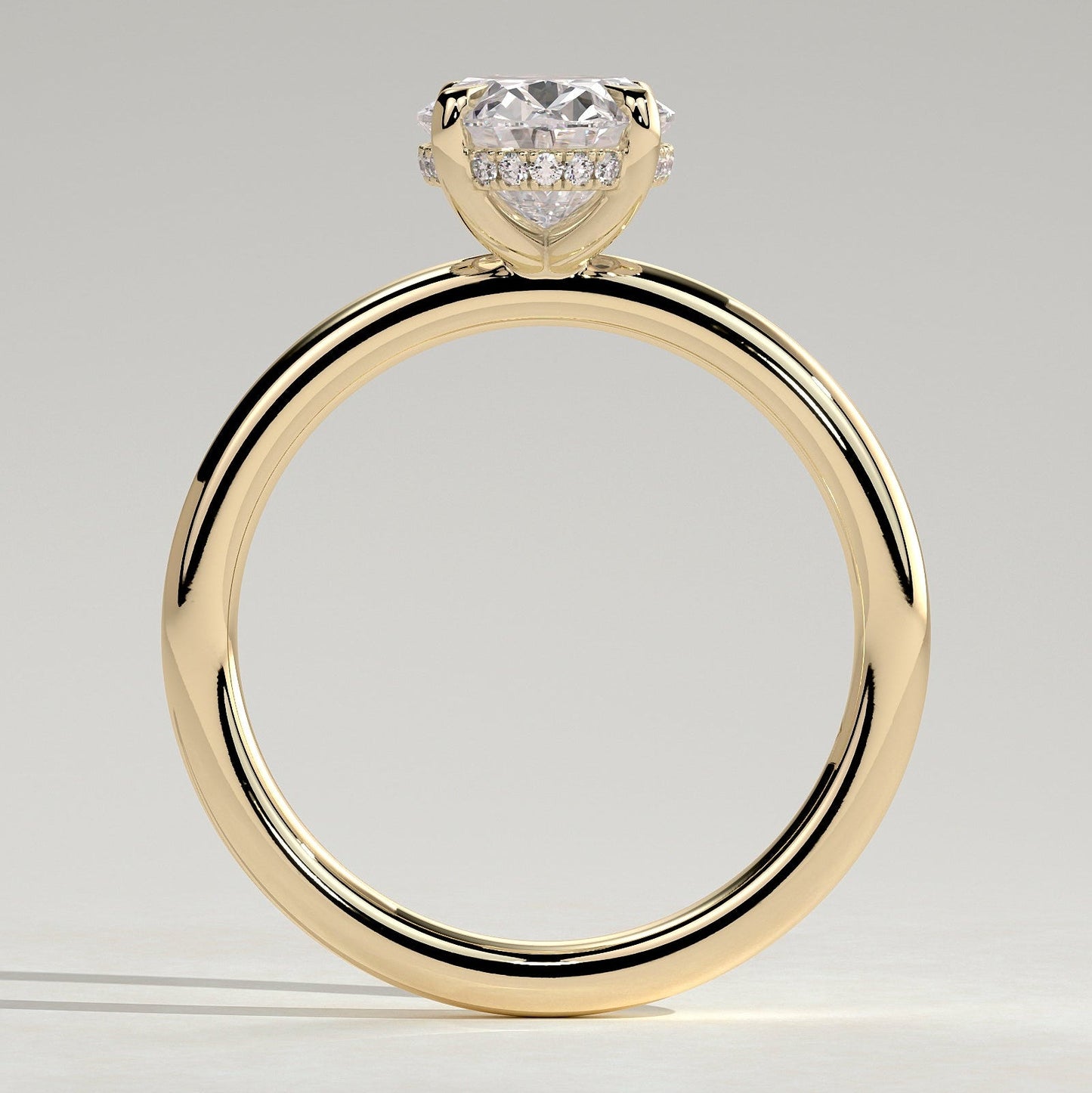 2 CT Oval Hidden Halo Moissanite Engagement Ring