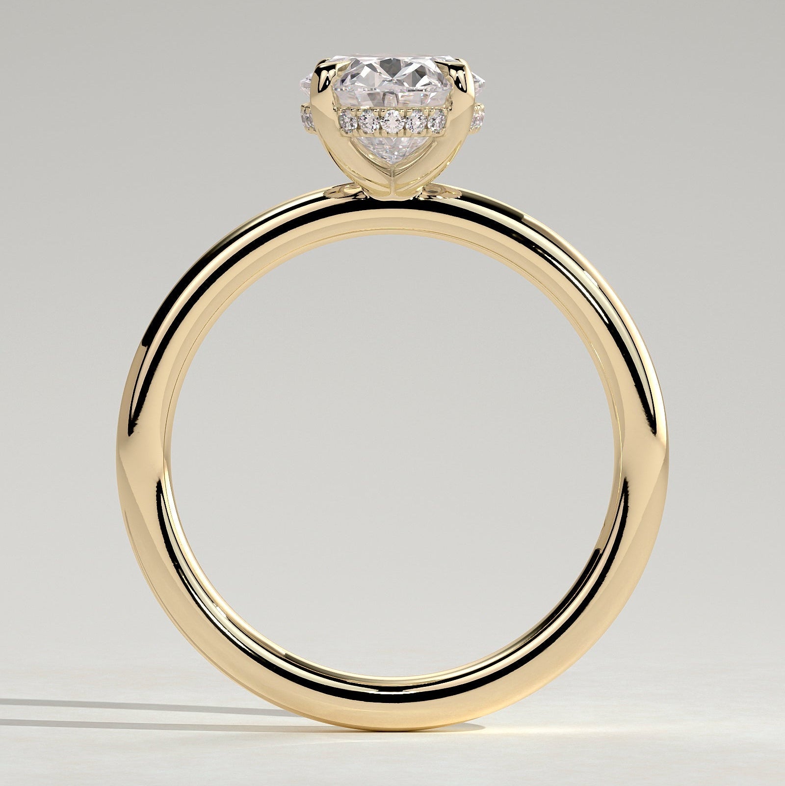 2 CT Oval Hidden Halo Moissanite Engagement Ring