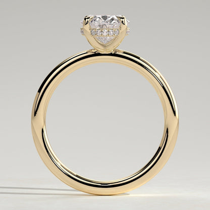 2 CT Oval Hidden Halo Moissanite Engagement Ring