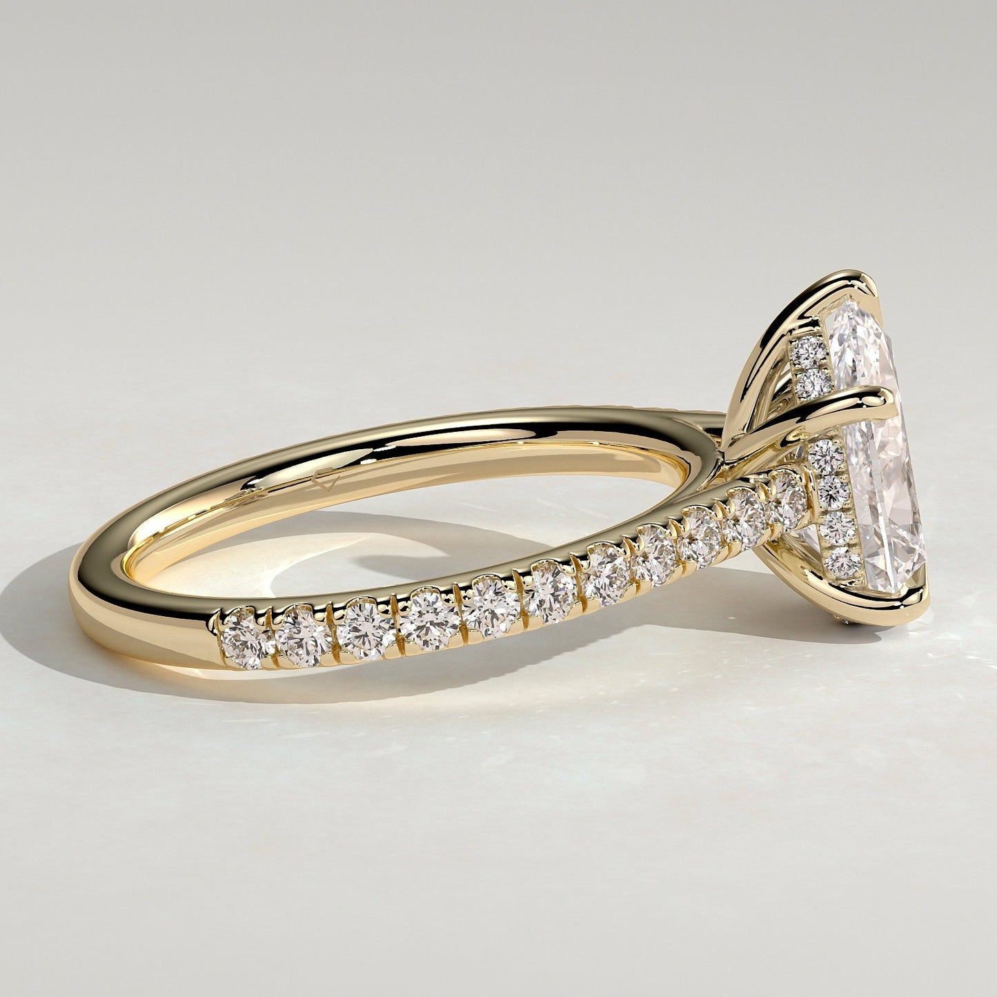 2 CT Pear Pave Moissanite Engagement Ring