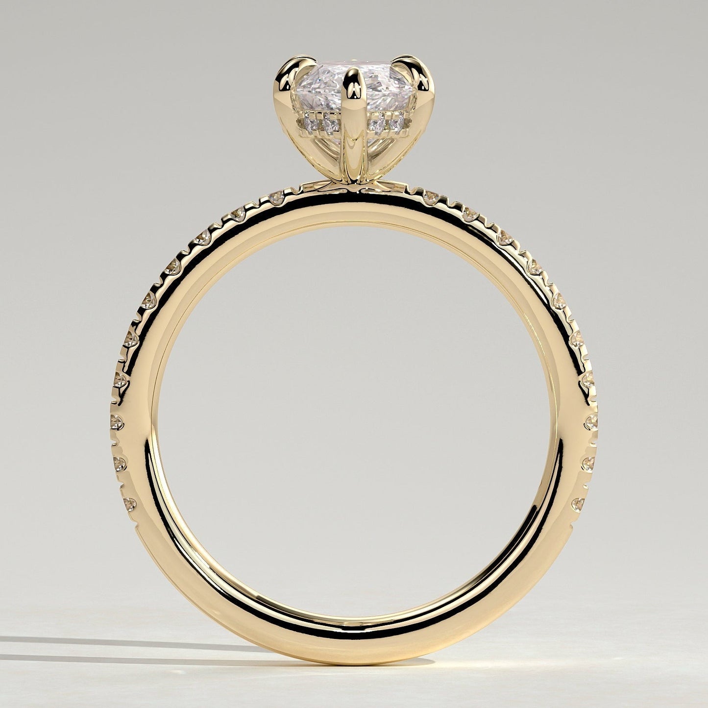 2 CT Marquise Pave Moissanite Engagement Ring