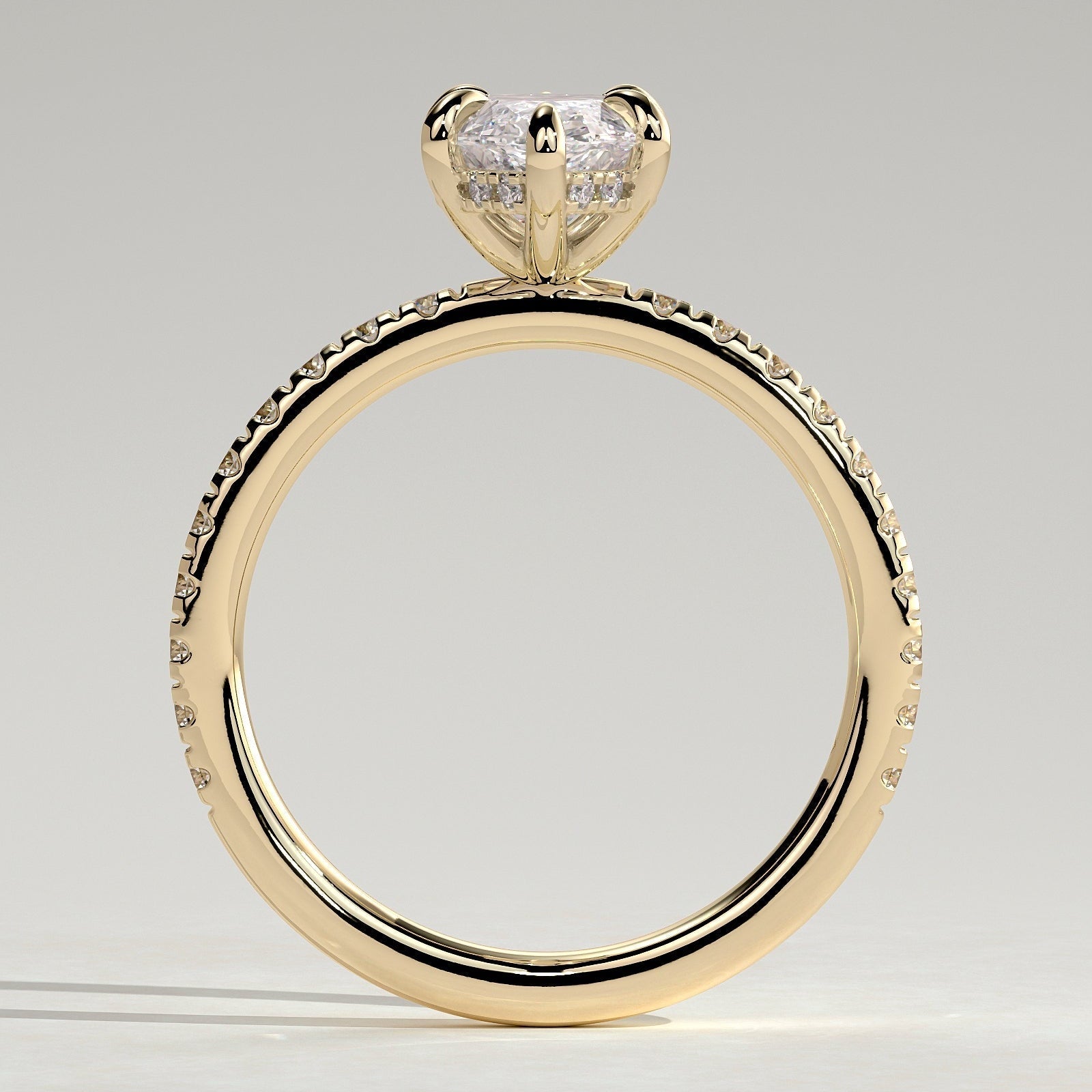 2 CT Marquise Pave Moissanite Engagement Ring