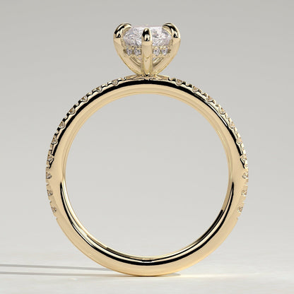 2 CT Marquise Pave Moissanite Engagement Ring