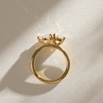 1 CT Pear Toi et Moi Moissanite Engagement Ring