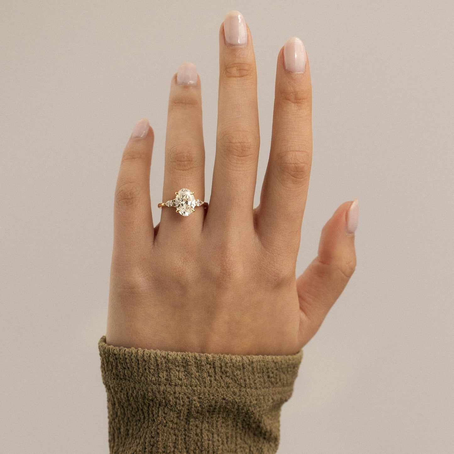 2 CT Oval Cluster Moissanite Engagement Ring