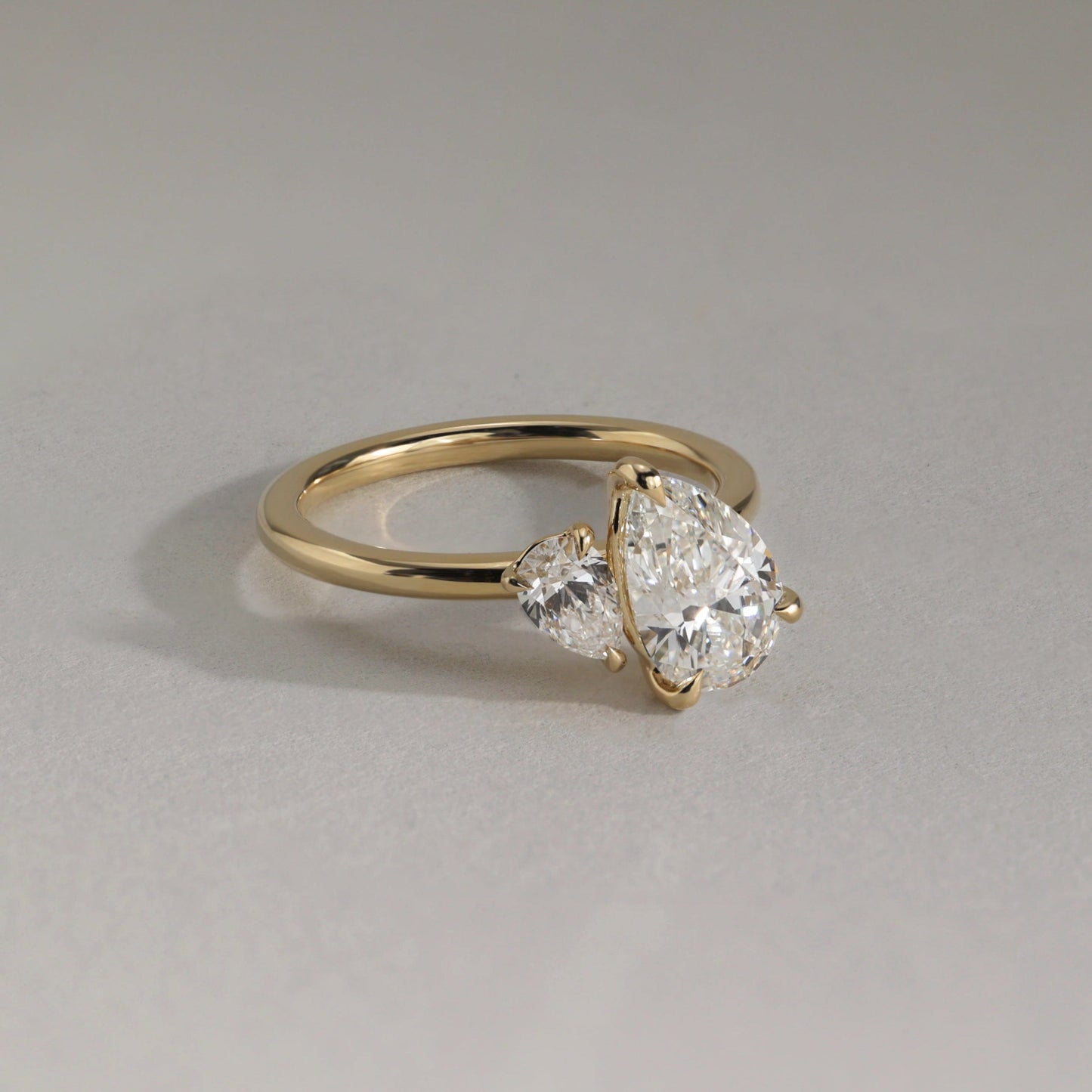 1 TCW Pear Toi et Moi Moissanite Engagement Ring