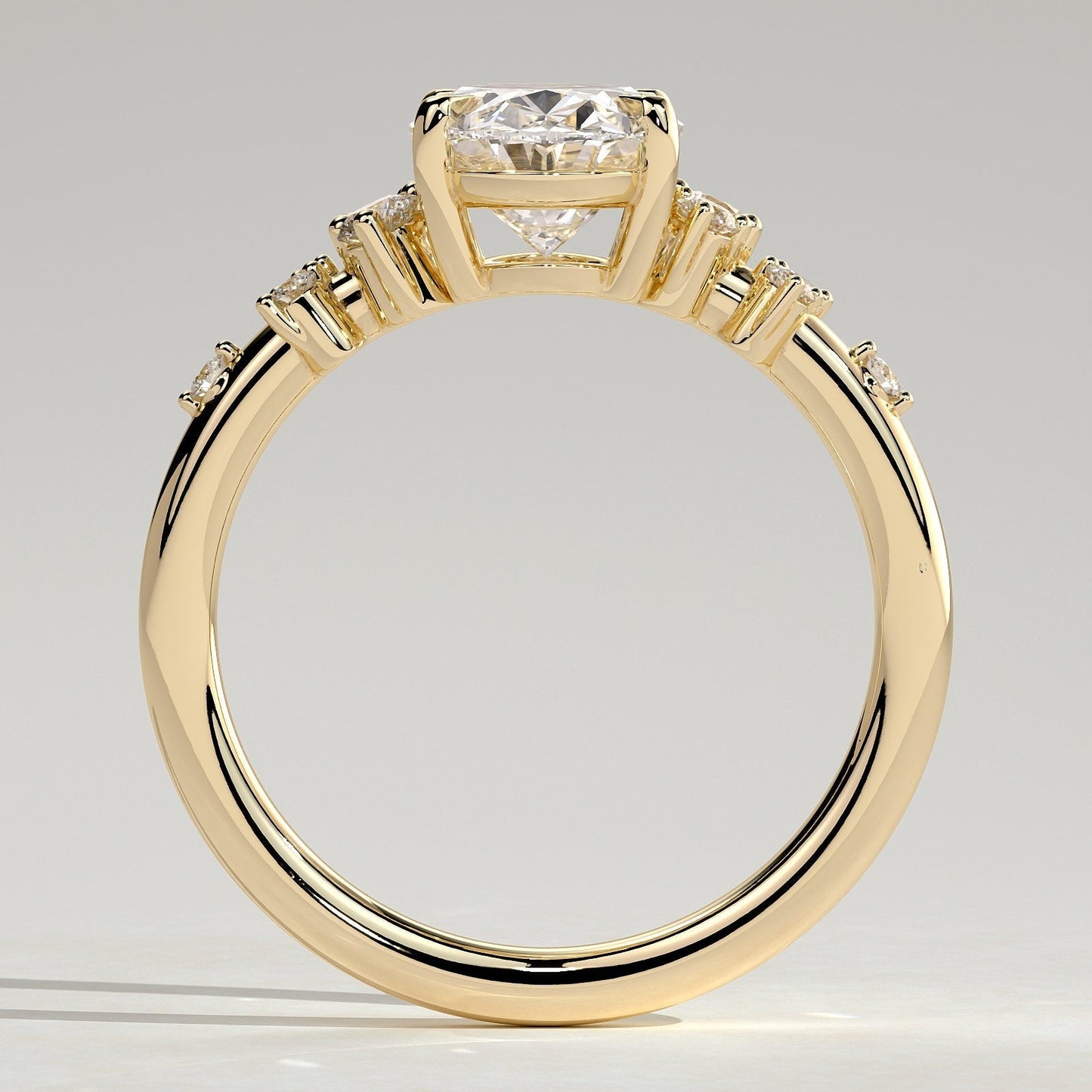 2 CT Oval Cluster Moissanite Engagement Ring