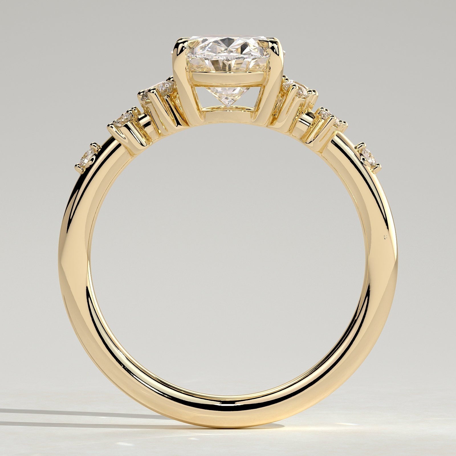 2 CT Oval Cluster Moissanite Engagement Ring