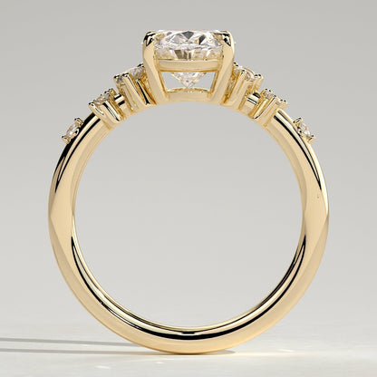 2 CT Oval Cluster Moissanite Engagement Ring