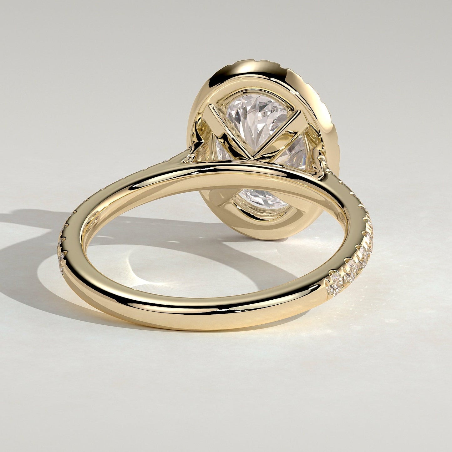 2 CT Oval Halo & Pave Moissanite Engagement Ring