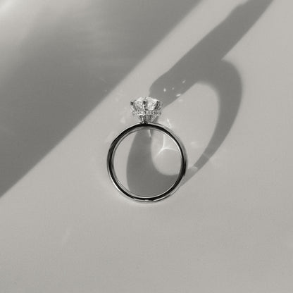 2 CT Pear Hidden Halo Moissanite Engagement Ring