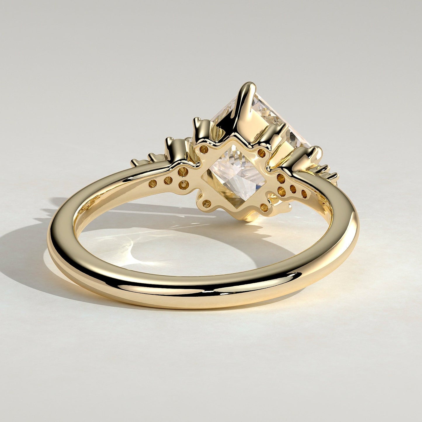 2 CT Princess Cluster Moissanite Engagement Ring